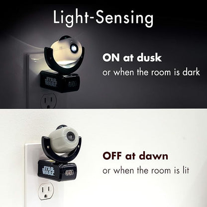 Projectables Star Wars LED Night Light Projector, Galaxy Projector, Plug-in, Dusk-to-Dawn,Mood Lighting, for Kids, Adults, Collectors, Game Room, Bedroom, Hallway, Nursery, 43646