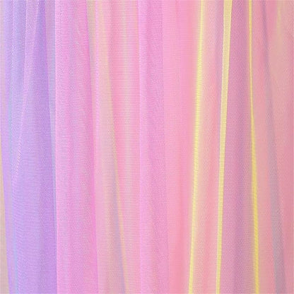 Comtelek Mosquito Net Bed Canopy for Girls,Rainbow Canopy with LED Lights Bed Curtains Full Queen Size from Ceiling,Dome Mosquito Netting Bed Tent Twin Girls Princess Canopy King Bed Decor