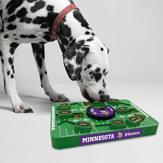 Pets First NFL Minnesota Vikings Large Puzzle Toy - New Size, Interactive Dog Treat & Slow Feeding Puzzle-Mewly Pet
