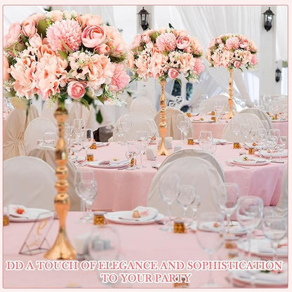 Tigeen 12 Pcs Peonies Artificial Flowers Faux Roses Silk Flowers Hydrangea Artificial Bouquet for Wedding Table Centerpiece Floral Vase Home Office Bridal Decor (Pink)