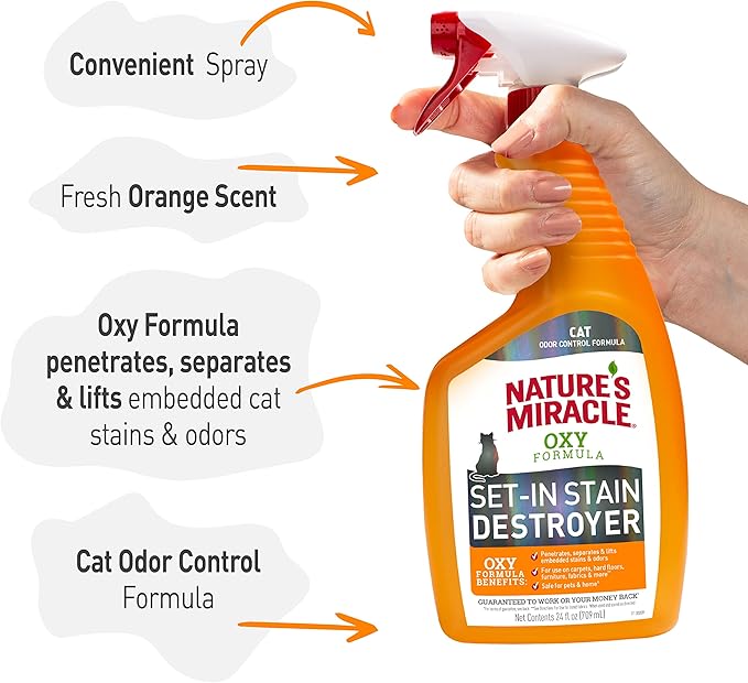 Nature's Miracle Just for Cats Oxy Stain and Odor Remover, 24 fl oz-Mewly Pet