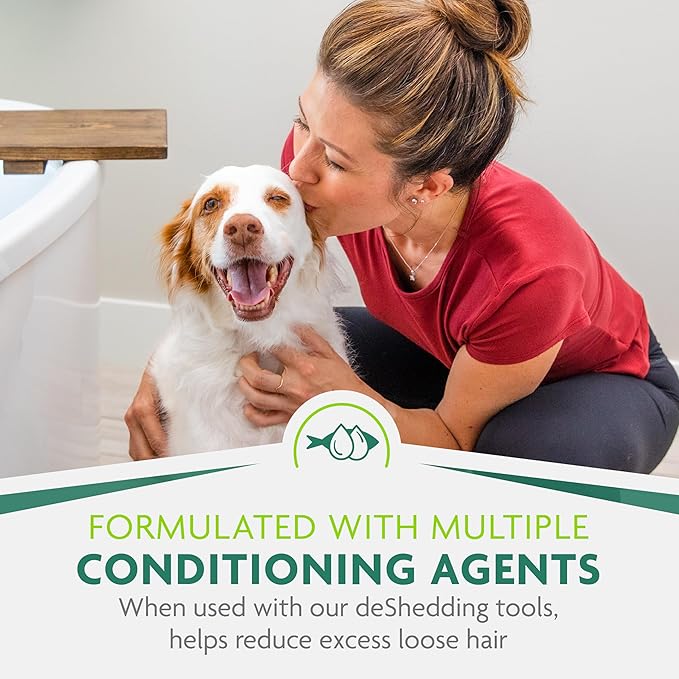 FURminator® deShedding Ultra Premium Conditioner for Dogs, 128 Oz, with Pump-Mewly Pet