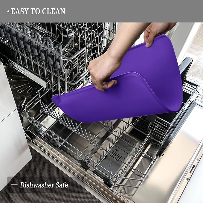 Waterproof Pet Feeding Mat with High Raised Edges, Heavier and Thicker Placemats for Cat Dog Water Bowl with BPA Free, Dogs Cats Food Mats for Messy Drinkers to Prevent Spill and Protect Floors-Mewly Pet