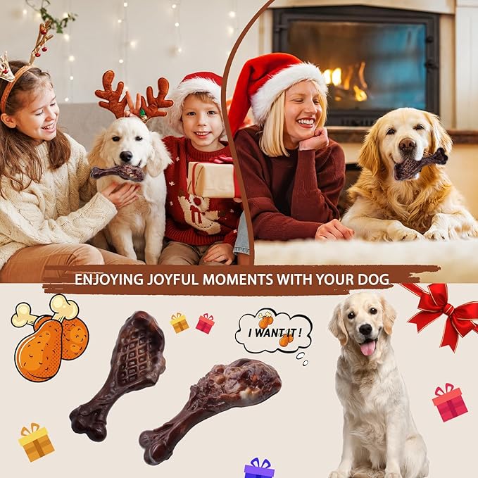 Dog Chew Toys for Aggressive Chewers, Indestructible Dog Toy for for Medium/Large Breed, Tough Nylon Teething Bone Toy to Keep Them Busy,Bacon and Real Beef Flavor (Bacon Flavor, 1 Pack)-Mewly Pet