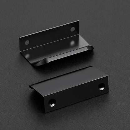 Ravinte Hardware 12 Pack Black Cabinet Handles, 3 Inch (76mm) Finger Edge Pulls, 2 Inch Hole Center, Finger Pulls for Cabinets