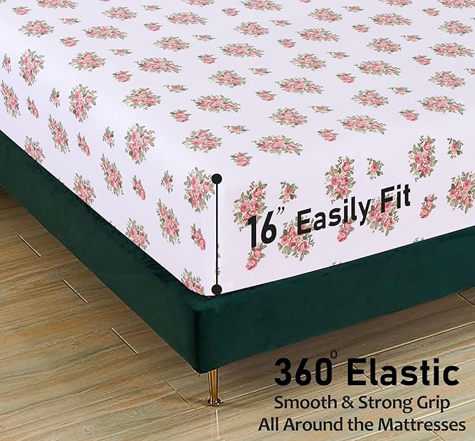 RUVANTI Flannel Sheets Full Size - 100% Cotton Double Brushed Bed Sheets Set, Deep Pockets 16 Inches, All Seasons Breathable & Extra Soft Full Sheets, Warm & Cozy, 4 Piece, Bali