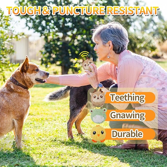 DKING 3Pack Squeaky Dog Balls,2 in1 Funny Puppy Ball Toys,Birthday Dog Toy for Small Medium Dogs (Farm Ball)-Mewly Pet