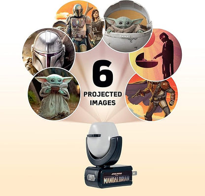 Projectables Mandalorian LED Night Light, Star Wars, Projector, Galaxy Light, Plug-in, Dusk to Dawn, Grogu, For Kids, Adults, Ideal for Bedroom, Playroom, Nursery, Bathroom, 53216