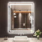 30"X36" LED Bathroom Mirror with Front Lights and Backlit, Anti-Fog, Dimmable, Shatter-Proof Tempered Glass, Lighted Bathroom Vanity Mirror for Wall with 3 Colors, Memory Function