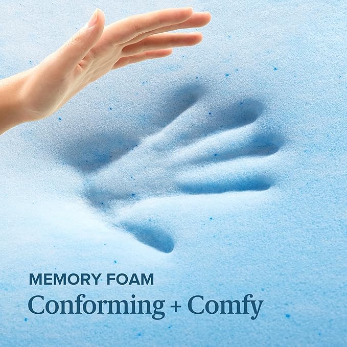 ZINUS 3 Inch Swirl Gel Cooling Memory Foam Mattress Topper, Smaller, More Convenient WonderBox Packaging, Cooling, Airflow Design, CertiPUR-US Certified, Full
