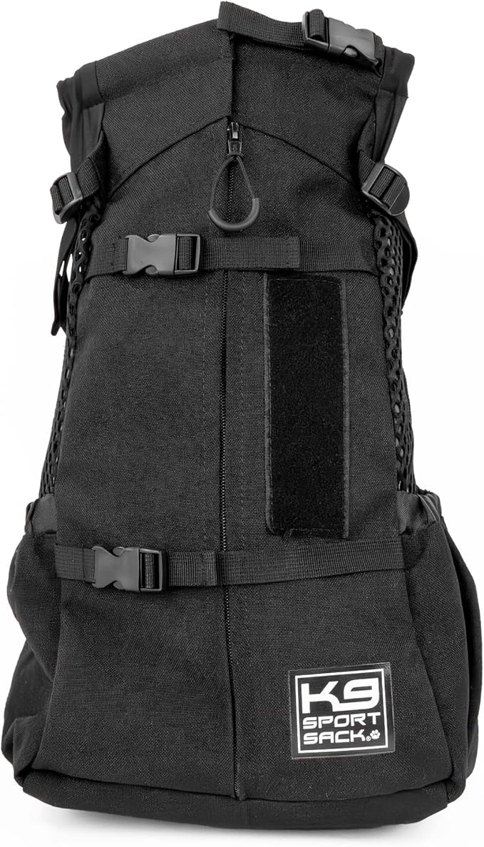 K9 Sport Sack Air 2 - Large, Jet Black - Ideal for Dogs with 20-22” Back Length - Durable, Breathable Backpack-Style Carrier - Perfect for Walks, Short Hikes & Public Transportation-Mewly Pet