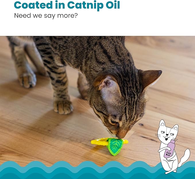 Catstages Dental Lemon Teether, Soft and Textured Cat Chew Toy, Catnip Oil Coating, Yellow-Mewly Pet