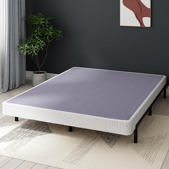 ZINUS Edgar 4 Inch Bamboo Box Spring, Mattress Foundation, Sturdy Bamboo Structure, Low Profile, Easy Assembly, Queen