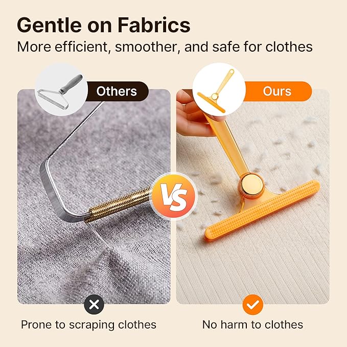 Potaroma Pet Hair Remover Set of 2, Dog Cat Hair Remover, Fur Removal Tool, Portable Carpet Scraper Brush for Carpets, Car Mat Couch, Pet Bed, Furniture Rug-Mewly Pet