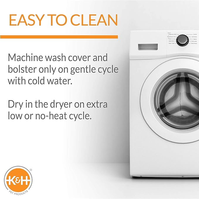 K&H Pet Products EZ Mount Bolster Cat Window Perch for Large Cats, Sturdy Kitty Window Hammock Bed, Steel Frame, Sturdy Suction Cups, Washable Shelf Covers, Foldable - Fits 27"W X 23"H Glass Spaces-Mewly Pet