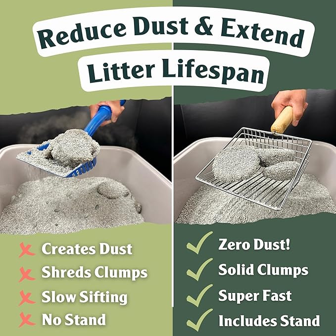 Sprinkle & Sweep Litter Box Deodorizer - Cat Litter Deodorizer Non Toxic and Safe for Kittens - Instantly Eliminates Foul Smells and Urine Odors (Bag, Sifter & Spray)-Mewly Pet