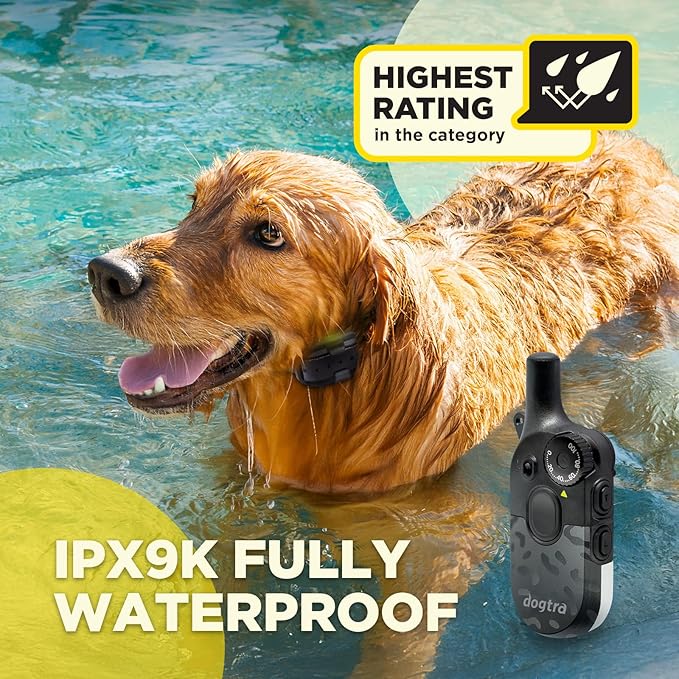 Dogtra 200iQ Remote Training E Collar – 100 Levels, Tone, Vibration, 1/2 Mile Range – Compact, Waterproof, One-Handed Control for Dogs 10 lbs+ – Lightweight Design for Daily Training – Black Leopard