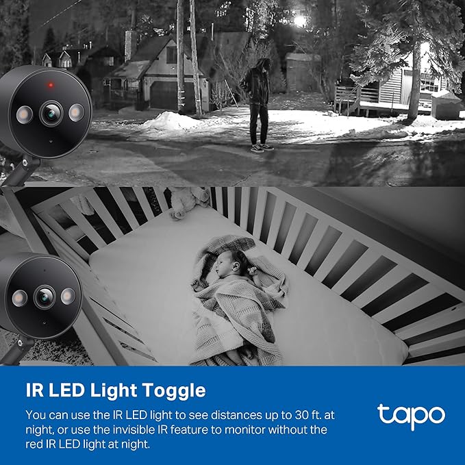Tapo by TP-Link 2K QHD Security Camera Indoor/Outdoor, Color Night Vision, Free Person/Pet/Vehicle Detection, Baby Monitor, Local/Cloud Storage, IP66, Dual-Spotlight, Black(C121)-Mewly Pet