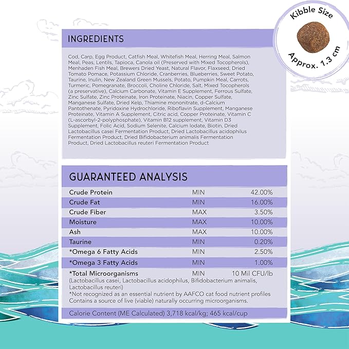 Blackwood Bounty Dry Cat Food, Cod & Carp Recipe for All Life Stages, 2 Pound Bag, High Protein, Grain Free-Mewly Pet