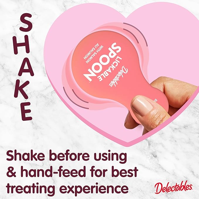 Hartz New Delectables Lickable Spoon Interactive Lickable Cat Treats for Quick & Easy Bonding, Salmon 32ct-Mewly Pet