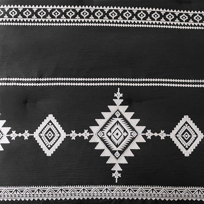 MaiRêve Embroidery Full Size Comforter Set Black, Farmhouse Western Boho Bedding Set 7 Pieces, All Season Bed in A Bag Comforter Set with Sheets, Pillowcases & Shams