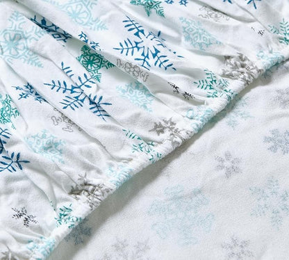 Eddie Bauer - Twin Sheets, Cotton Flannel Bedding Set, Brushed For Extra Softness, Cozy Home Decor (Tossed Snowflake, Twin)