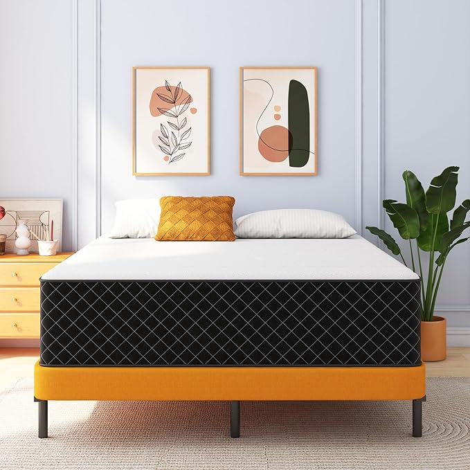 Swbvs 14 Inch Queen Hybrid Mattress – Firm Memory Foam & Pocket Spring Bed in a Box, Cooling Gel, CertiPUR-US Certified