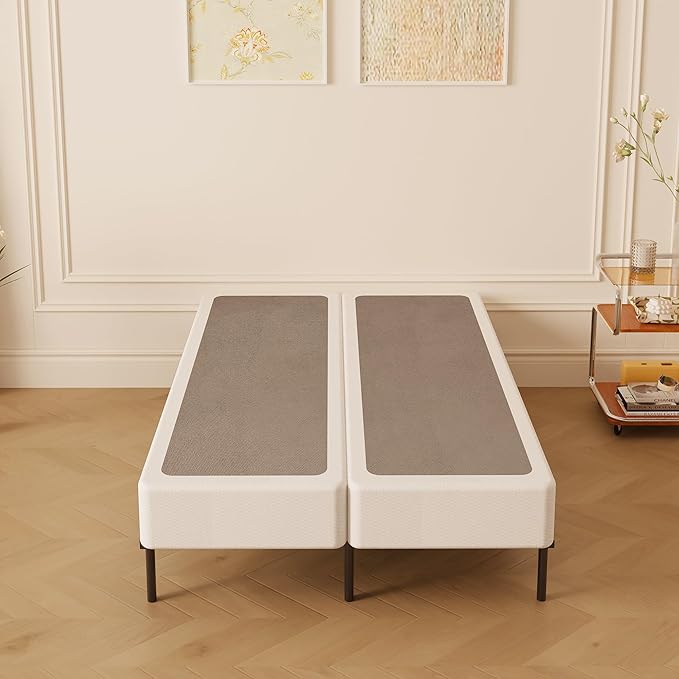 Split Twin Box Spring 5 Inch, Easy Assembly Bed Foundation, Heavy Duty Low Profile Metal Twin Box Spring Only with Fabric Cover, Noise Free