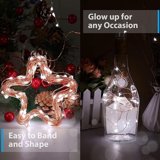 USB LED Fairy String Light, 1 Pack Copper Wire Fairy Lights for Indoor, Bedroom Festival Christmas Wedding Party Patio Decorative Window with USB Interface (33ft./10M,Cool White)