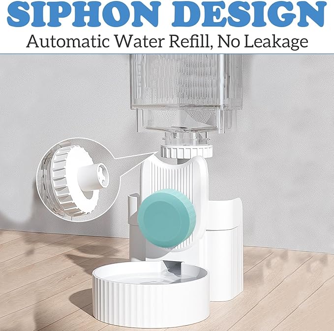 kathson Rabbit Gravity Auto Feeder Set 35oz Hanging Automatic Food Water Dispenser Cage Automatic Feeder Set for Rabbit Chinchilla Guinea Pig Hedgehog Ferret Kitty Puppy (Blue)-Mewly Pet