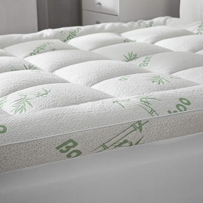 Cooling Mattress Topper - Twin XL Size | Plush Pad Mattress Topper for Back Pain Relief, 8-21" Deep Pocket | Viscose Made from Bamboo Pillow Top | Bedroom Essentials