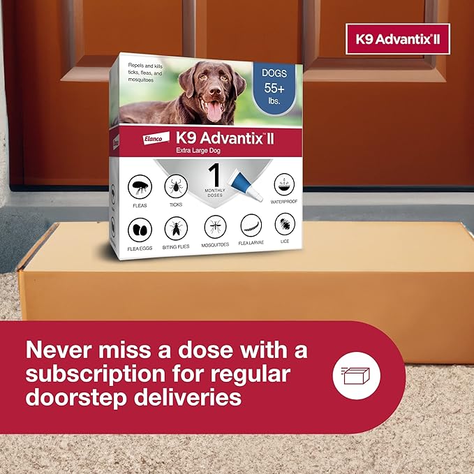 K9 Advantix II XL Dog Vet-Recommended Flea, Tick & Mosquito Treatment & Prevention | Dogs Over 55 lbs. | 1-Mo Supply-Mewly Pet