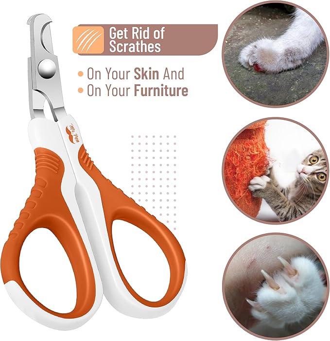Mr. Pen Cat Nail Trimmer - Raspberry Red & White, Cat & Dog Nail Clipper-Mewly Pet