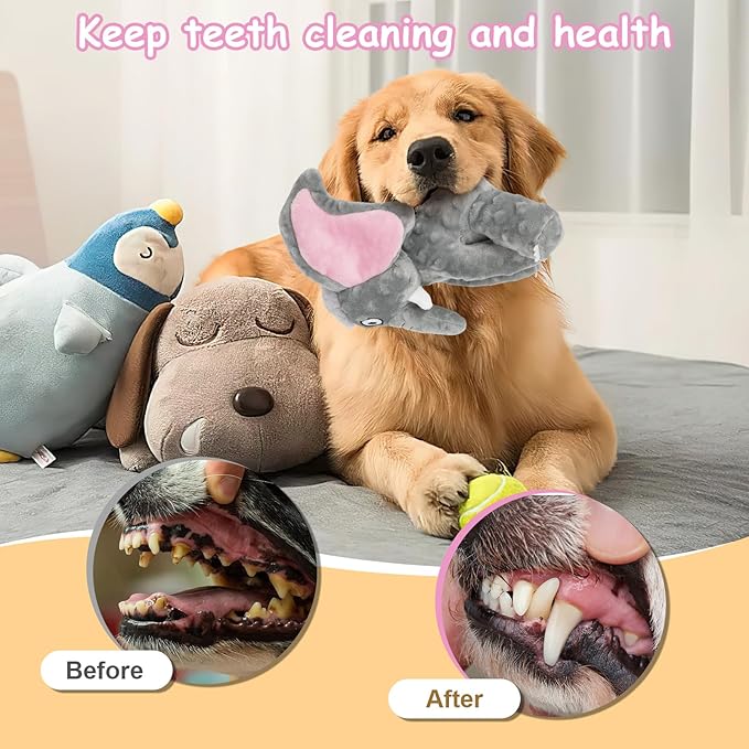Plush Large Dog Toys with Squeaker and Crinkle Paper, Interactive Puppy Chew and Teeth Cleaning Toy, Pet Toys for Small, Medium and Large Dogs-Mewly Pet