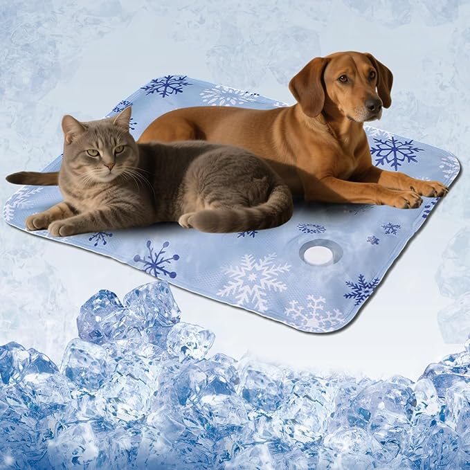 Dog Cooling Mat, Cooling Mat for Dogs & Cat, Provides Instant Relief for Small, Medium, Large Dogs, Washable, Non-Slip Design, Perfect for Hot Summer Days to Keep Pets Comfortable(M 19.6''*23.6'')-Mewly Pet