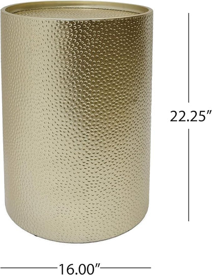 Christopher Knight Home Kaylee Modern Round Hammered Iron Accent Table (2 Pack) -Gold