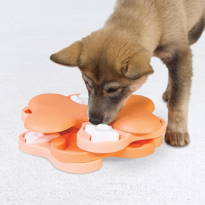 Outward Hound Nina Ottosson Puppy Tornado Dog Puzzle Interactive Treat Puzzle Dog Enrichment Dog Toy for Puppies, Level 2 Intermediate, Pink-Mewly Pet