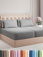 Split King 7 Piece Sheet Set - Comfy Breathable & Cooling - Soft Hotel Luxury Bedding Set w/ 8-16 Inch Deep Pockets - 1 Flat & 2 Fitted Sheet & 4 Pillowcases - Cozy and Wrinkle Free - Heathered Grey