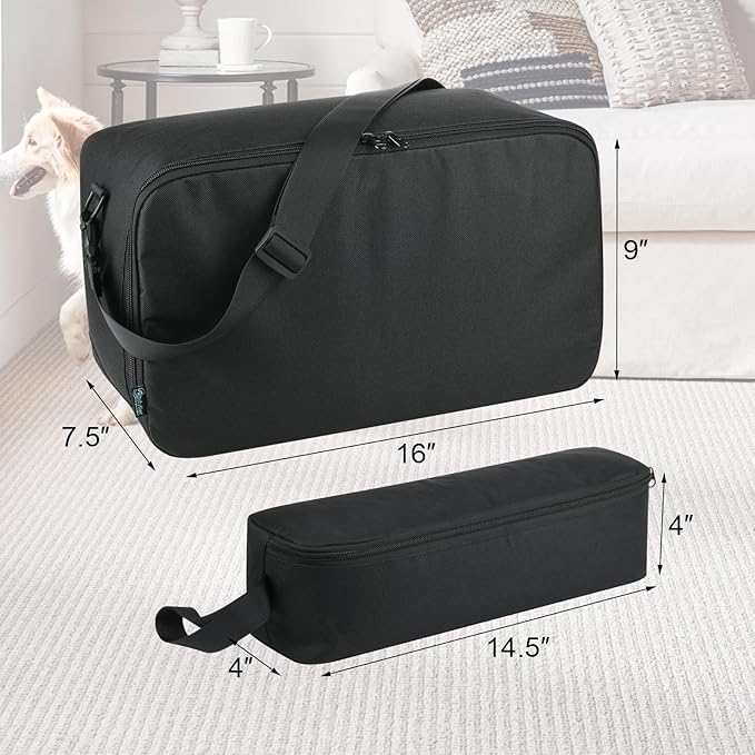 Beautyflier Pet Grooming Supplies Organizer, Protective Tote Bag Case for Pet Grooming Kit & Vacuum Suction Dogs Cats Hair, Travel Pouch Bag for Pet Dog Grooming Vacuum Kit, Bag Only (Black)-Mewly Pet