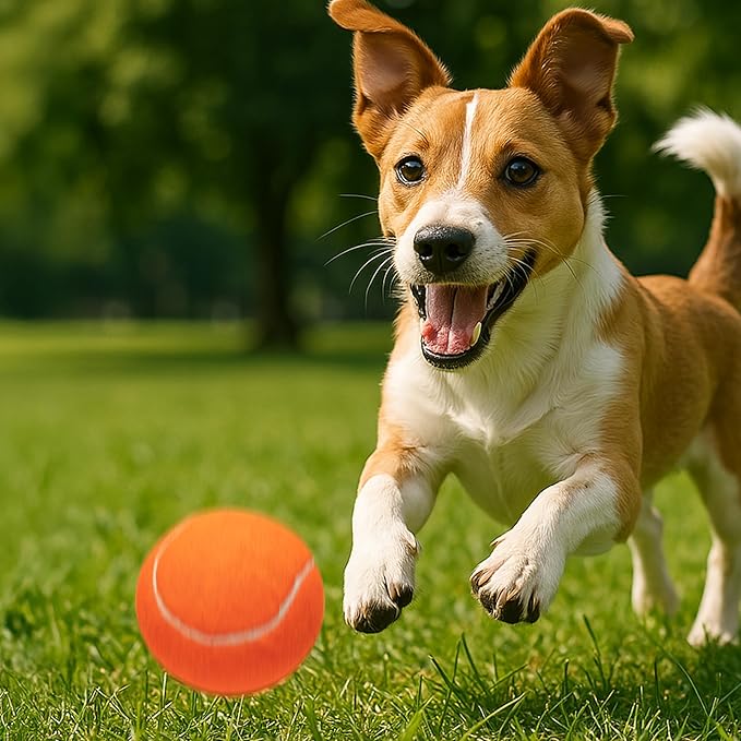 Large Dog Tennis Balls 4-Pack, 4 inch Interactive Big Dog Toy Ball for Small Medium Large Dogs, Dog Toys for Outdoor/Indoor Sports, Fetch, Training & Play-Mewly Pet