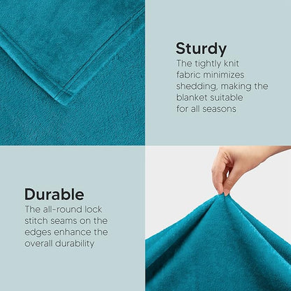 Utopia Bedding Fleece Blanket Twin Size Turquoise 300GSM Luxury Anti-Static Fuzzy Soft Microfiber Bed Blanket (60x80 Inch)