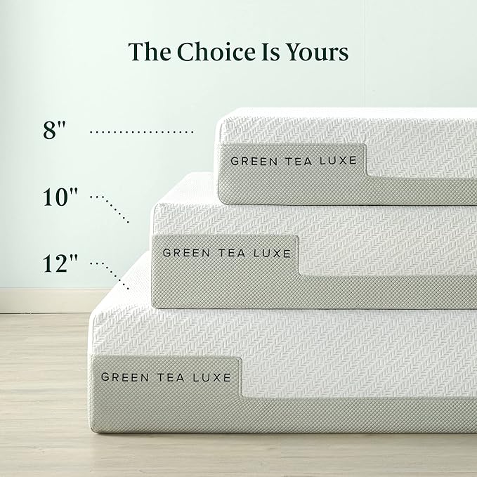 ZINUS 8 Inch Green Tea Luxe Memory Foam Mattress, King, Pressure Relieving, CertiPUR-US Certified, Mattress in A Box, All-New, Made in USA