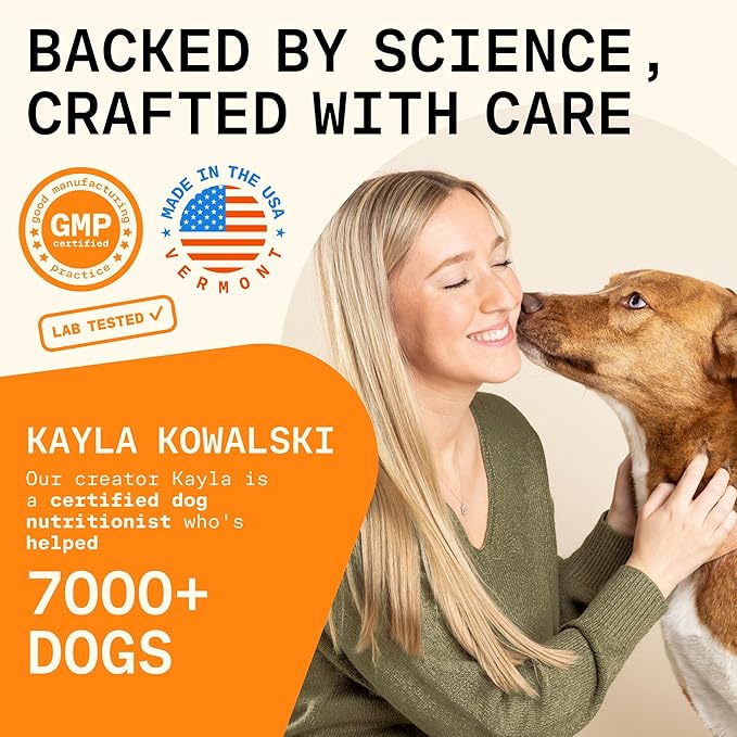 5-in-1 Dog Probiotic Powder – 100% Natural Gut Health Support with Prebiotics, Postbiotics & Enzymes – Crafted by Dog Nutritionist Kayla Kowalski, Made in USA – 30 Scoops-Mewly Pet