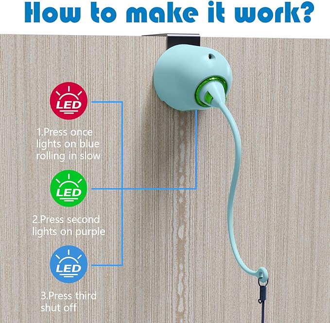 Cat Toys Interactive for Indoor, Cats Toy Hanging Door Electric for Bored,Feathers Toy Kitten Rechargeable Door Hanging Automatic String with 4pcs Feathers Toys(Blue)-Mewly Pet