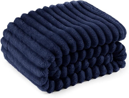 Bedsure GentleSoft Blue Fleece Blanket for Couch - Cozy Soft Blankets for Women, Cute Small Throws for Girls, 50x70 Inches