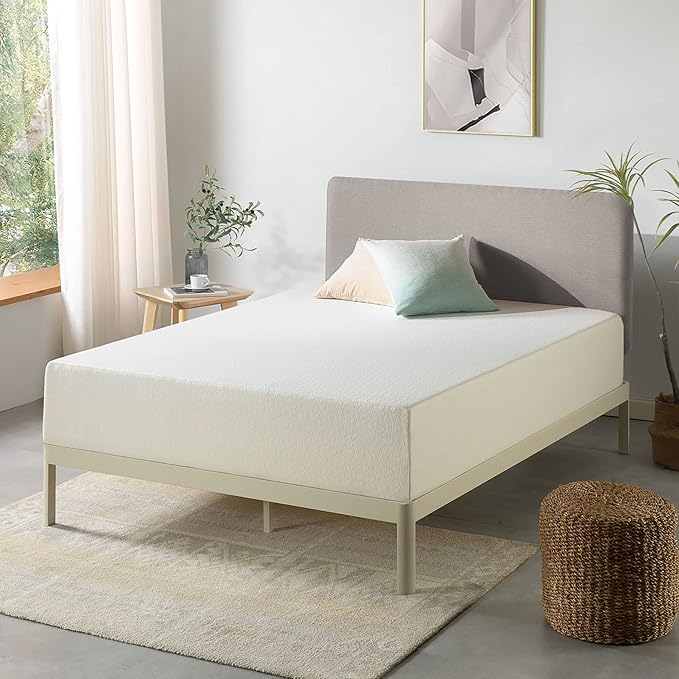 Best Price Mattress 12 Inch King Mattress Bed-In-A-Box, Green Tea Memory Foam, White