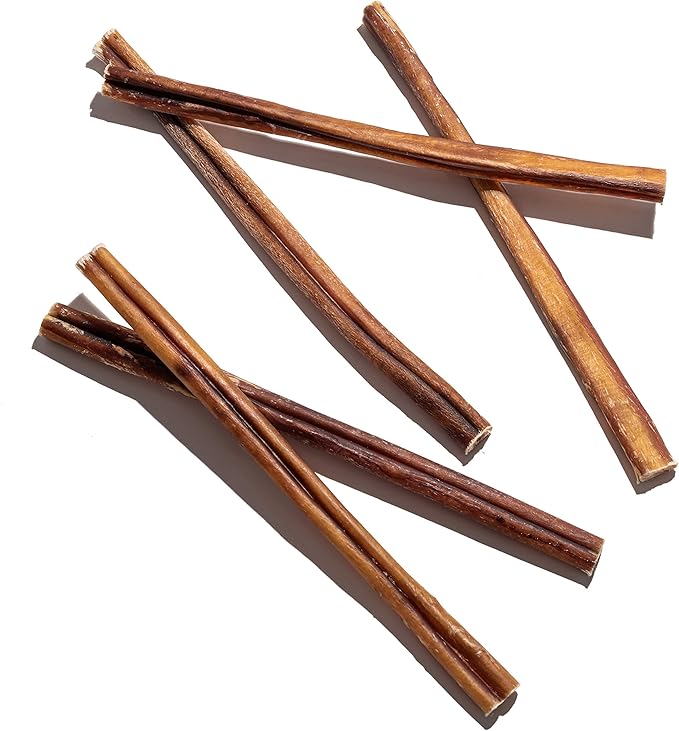 Jack&Pup 12 Inch Bully Sticks for Large Dogs | Thick Odor Free Bully Sticks (3 Pack) Long Lasting Bully Sticks for Dogs-Mewly Pet