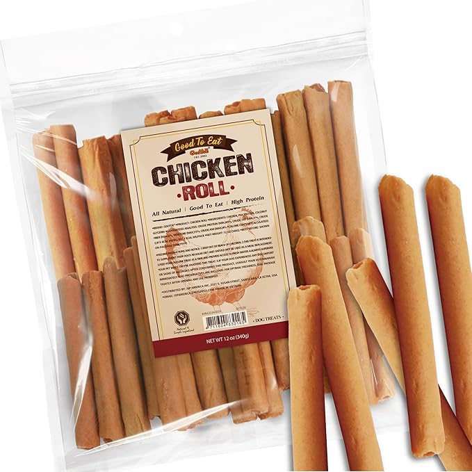 Gootoe Chicken Dog Treats – Chicken Roll 12oz – All Natural, Grain-Free, Low Fat, Premium Training Chews, Healthy & Easily Digestible-Mewly Pet