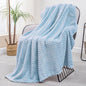Exclusivo Mezcla Fleece Throw Blanket for Couch, 50x70 Inches Soft Cozy Jacquard Flannel Blankets, Lightweight Fuzzy Plush Warm Throws for Winter, Light Blue