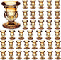 Foaincore 42 Pcs Candlestick Holders Bulk 2.5 Inch Taper Candle Holder for Table Centerpiece Thick Glass Ritual Candle Stand for Wedding Christmas Valentines Festival Party Decorations(Gold)